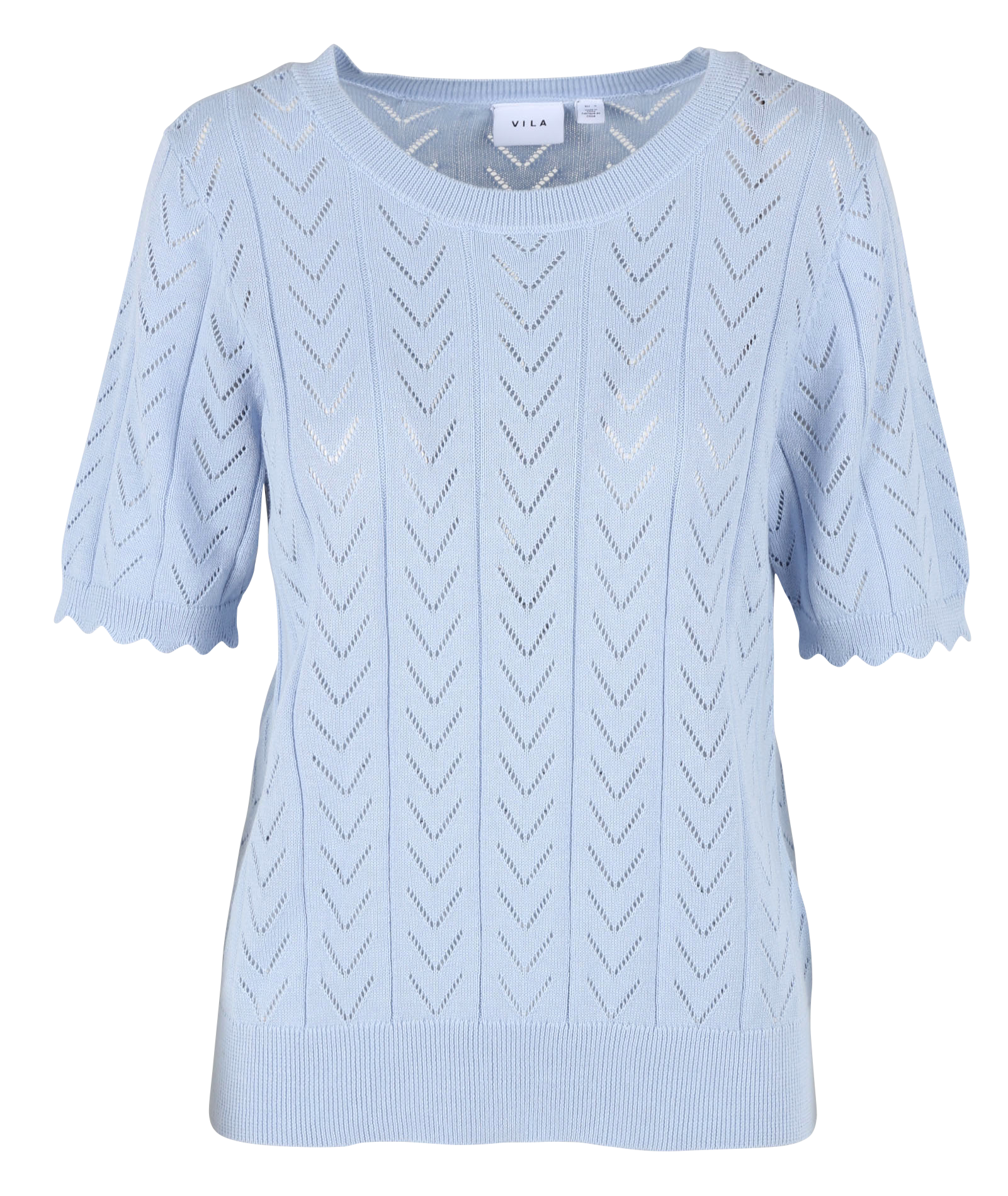 Pull en maille ajourée| Bleu
