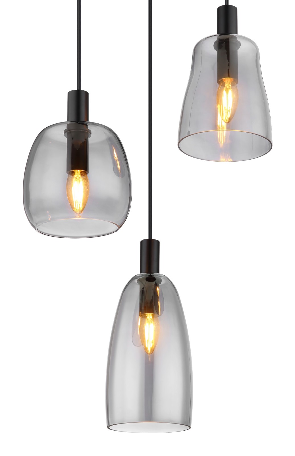 Pendelleuchte - schwarz matt - höhenverstellbar - 43 cm