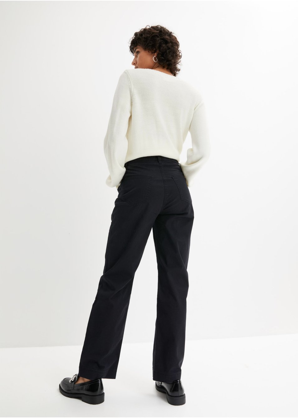 Pantalon twill avec taille haute confortable