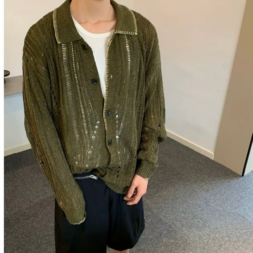 Real Boy - Kraag Versleten Cardigan