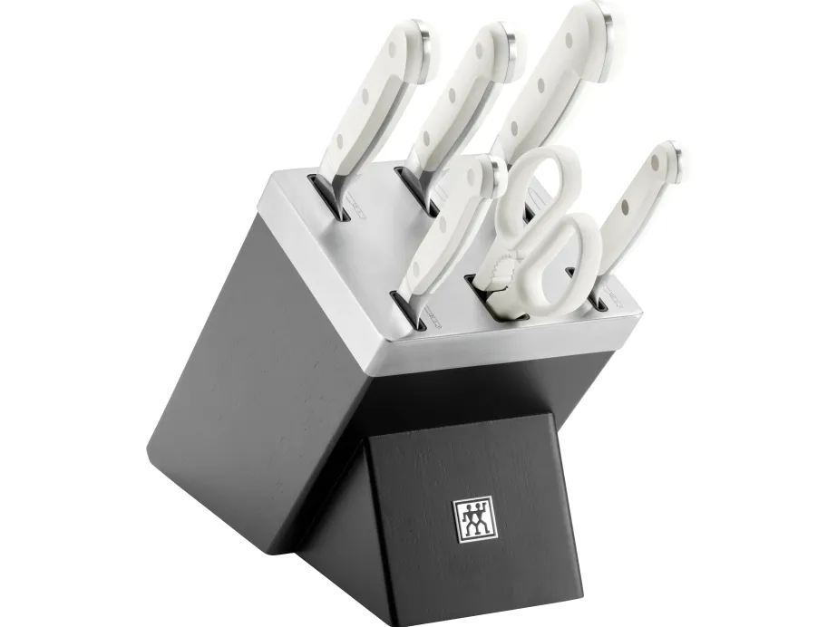 ZWILLING 38542-007-0, Kniv/bestik bloksæt, Rustfrit stål, Plast, Sølv, Sort, Hvid