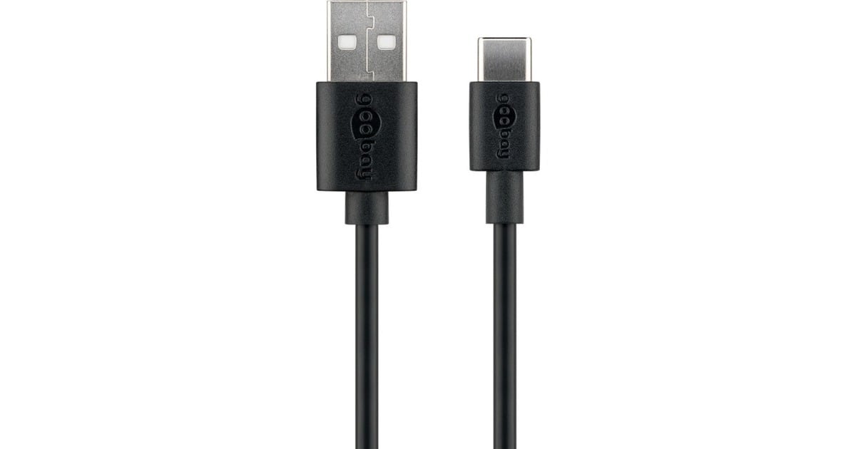 goobayUSB-C 2.0 oplaad- en synchronisatiekabel  (Zwart, 1 meter)
