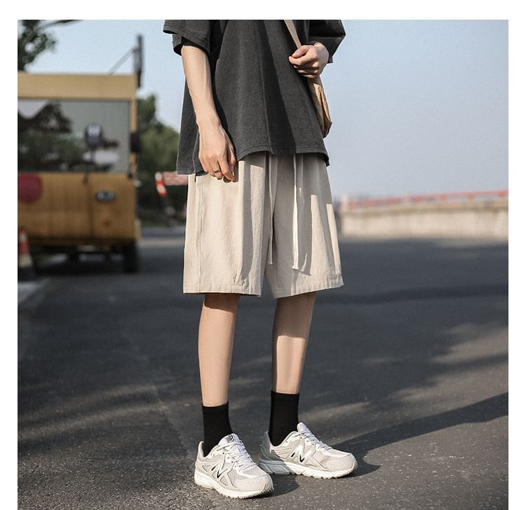 Femilina - Effen shorts met trekkoordtaille