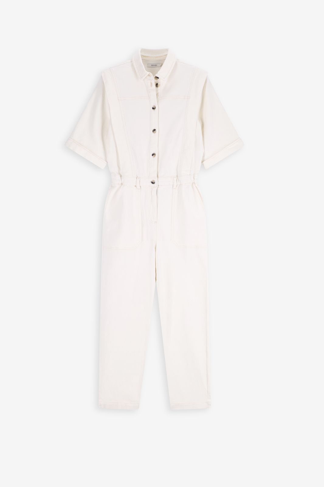 Witte denim jumpsuit