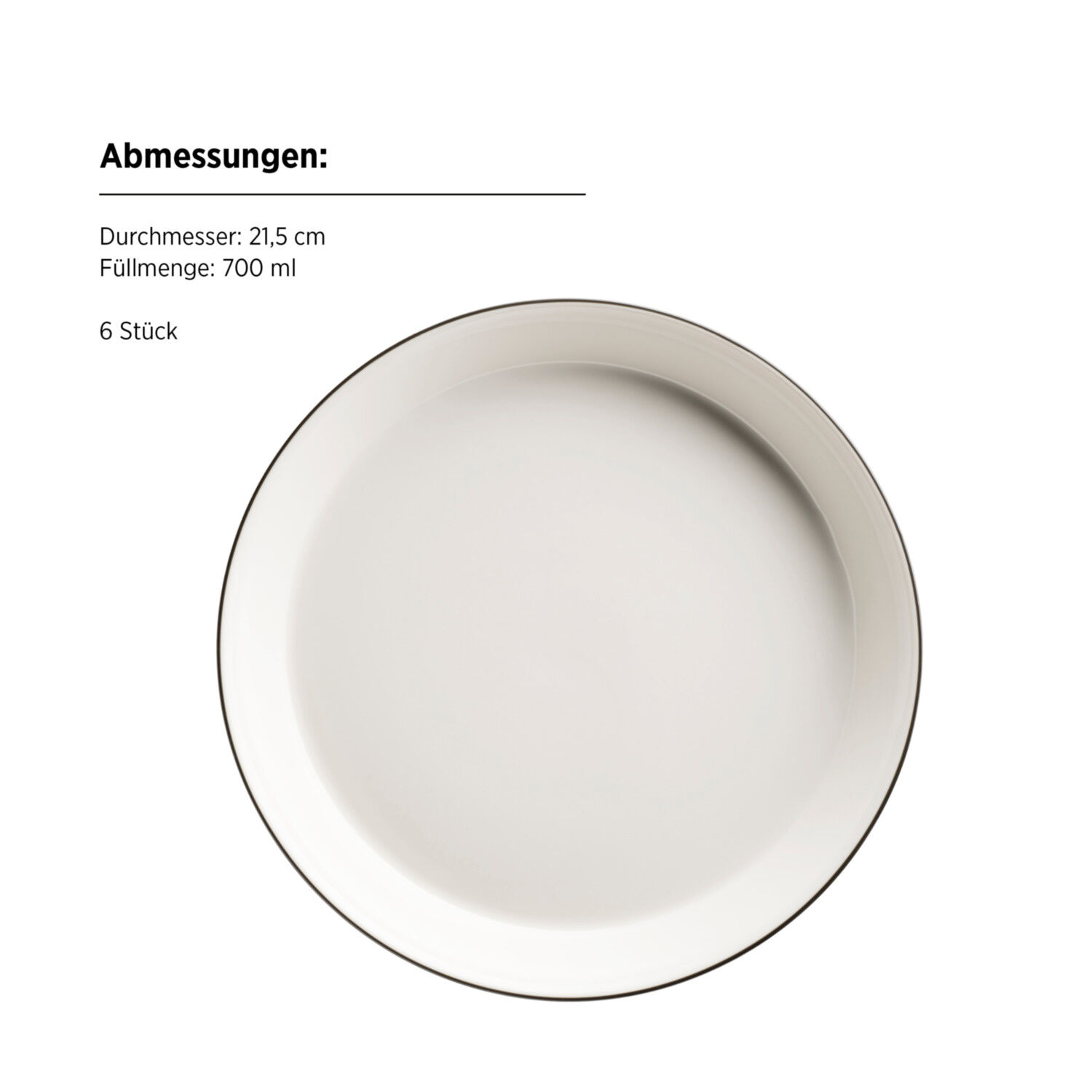Mäser Tafelservice Sita mit schwarzem Rand 12–teilig