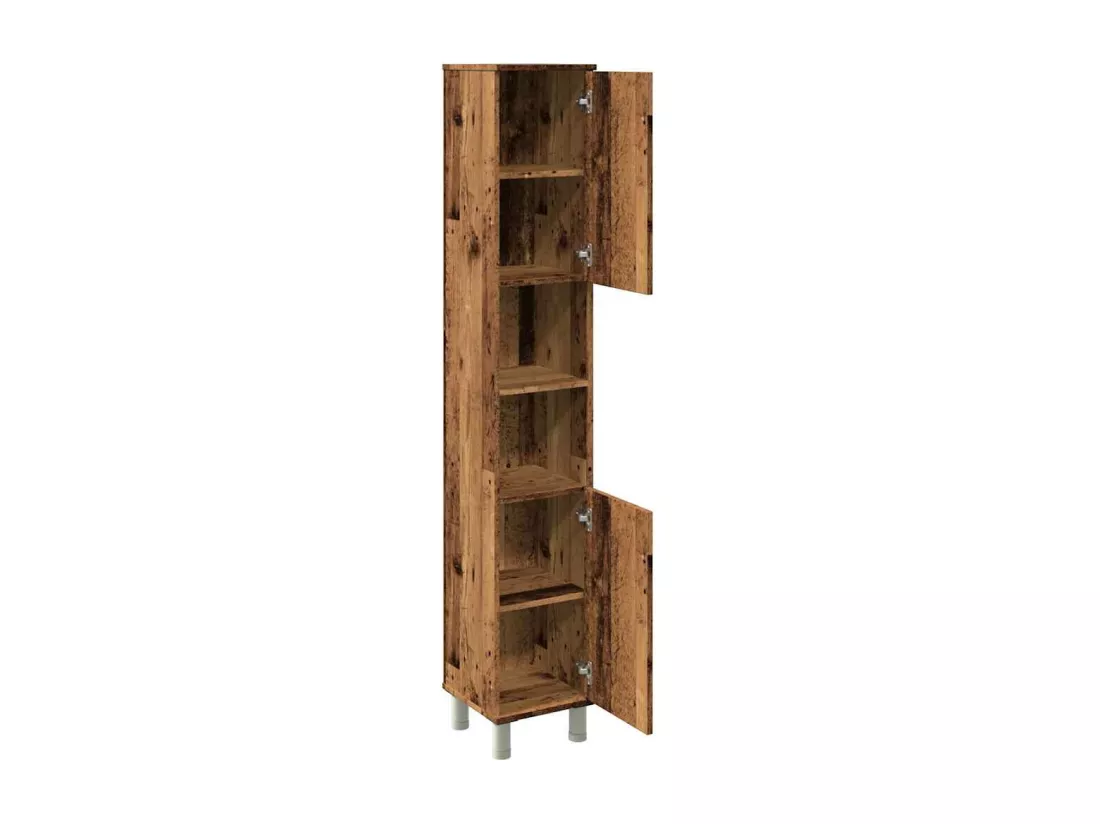 Armoire de salle de bain vieux bois 30x30x179cm bois ingénierie