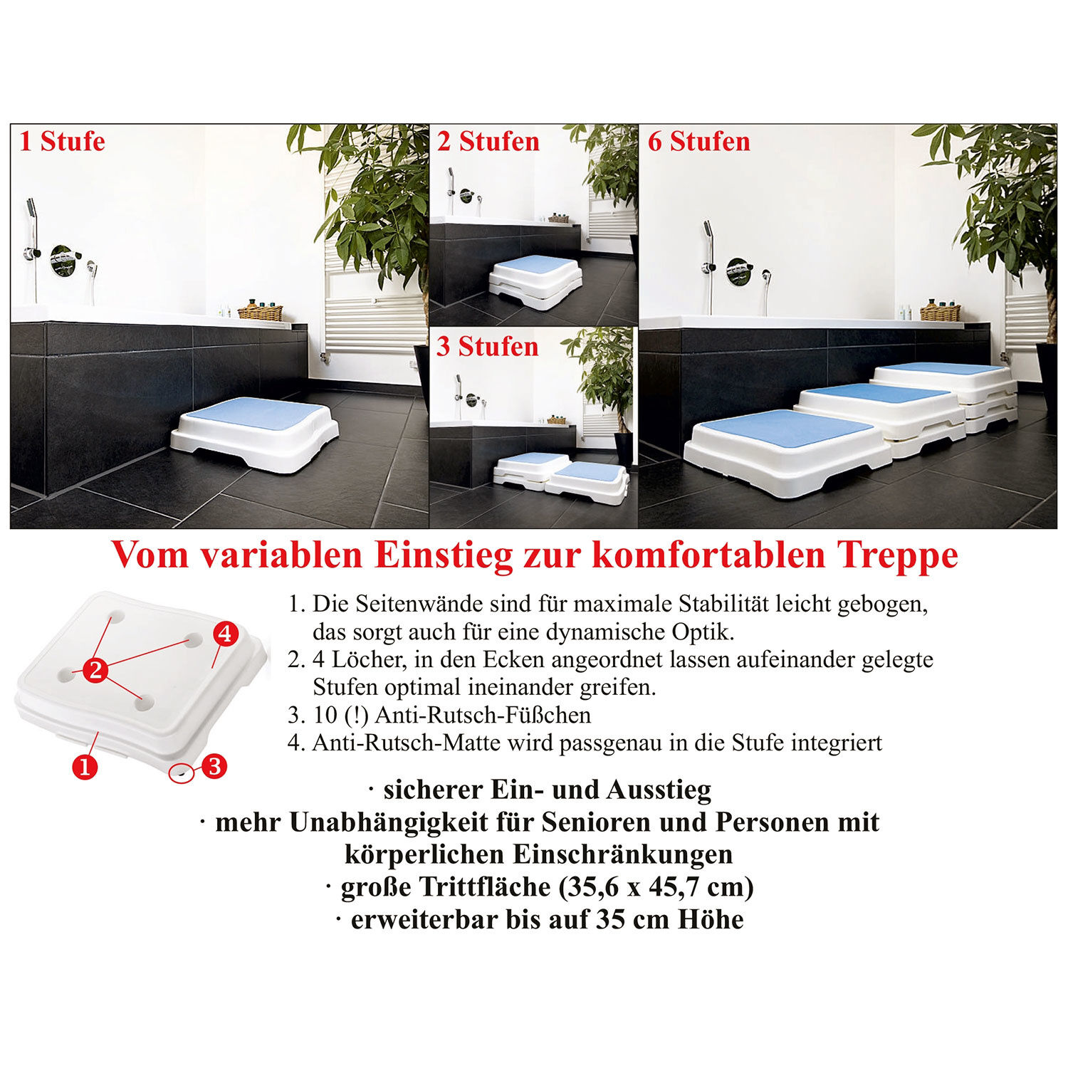 Badewannen Ein- und Ausstiegs-Stufe
