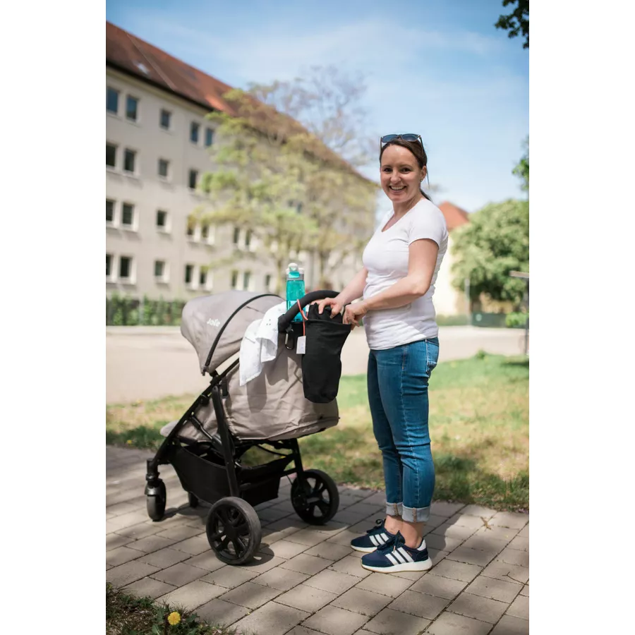 M.M.C. Babytragetuch Mit Vordertasche 510 cm x 55 cm, elastisch Schwarz