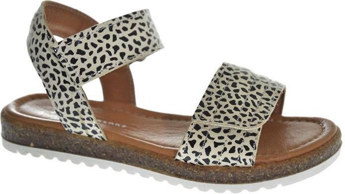 Jochie & Freaks Sandaal Daisy JF-23724 Leopard Zwart Zand Print