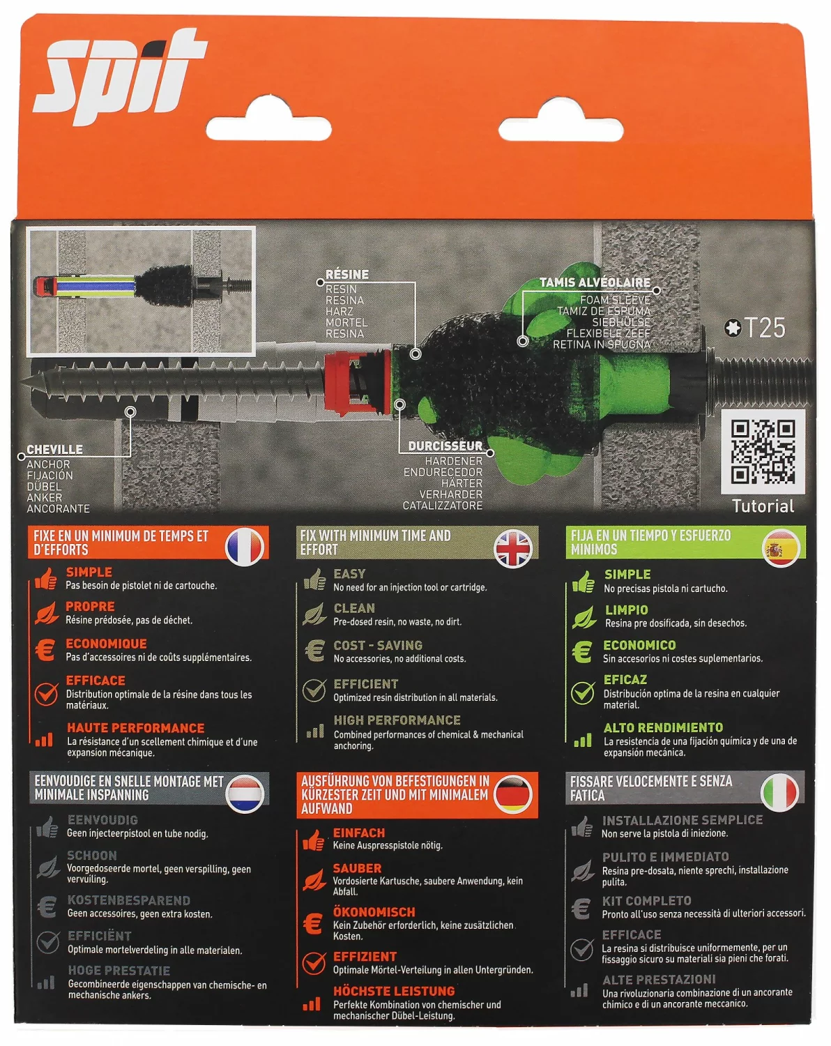Spit 060231 Easy-Mix Chemisch Mechanisch Anker M10X40 - Blister Van 4 Stuks