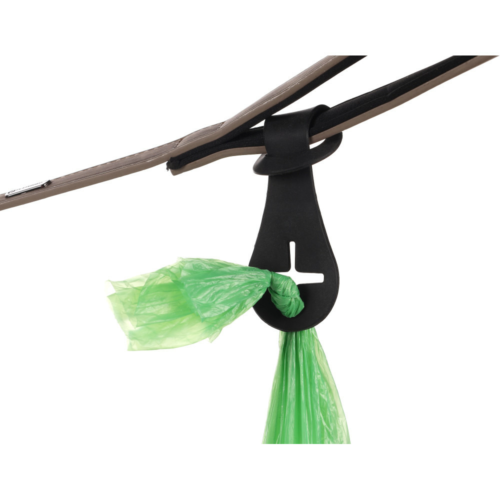 Support pour sacs à déjections noir en silicone 14 cm pour chien