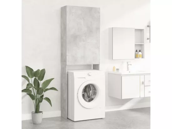 Meuble pour machine à laver Gris béton 64x25,5x190 cm