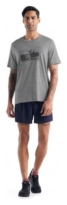 T-Shirt Icebreaker Tech Lite II Natural Run Club Gris