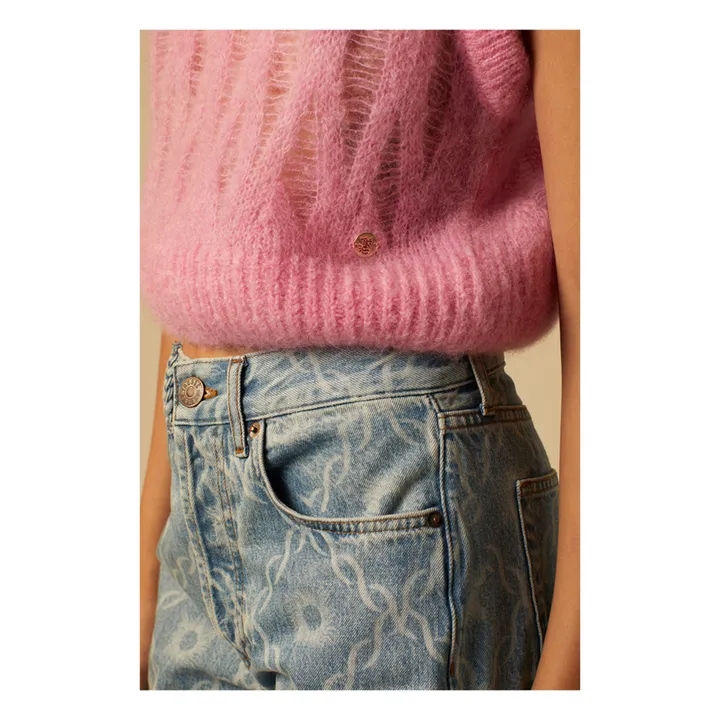 Tressé Pull Sans Manches Mariza Kid Mohair | Rose