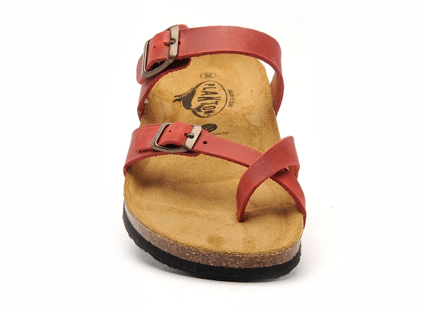 Plakton mules et sabots plats femme bombay 181032 rouge