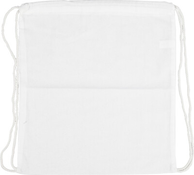 Stofpose Med Snor - Diy - Uden Motiv - Hvid - 37X41 CM - 130 G - 1 Stk