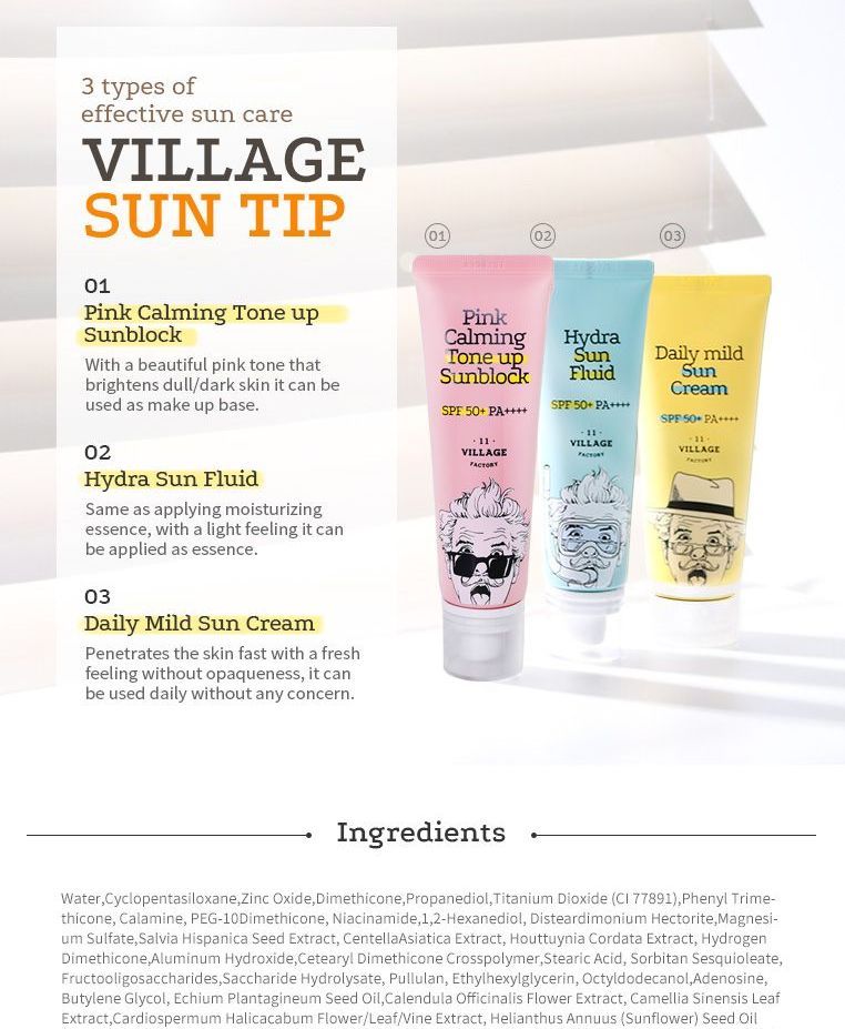 VILLAGE 11 FACTORY - Roze kalmerende zonnebrandcrème