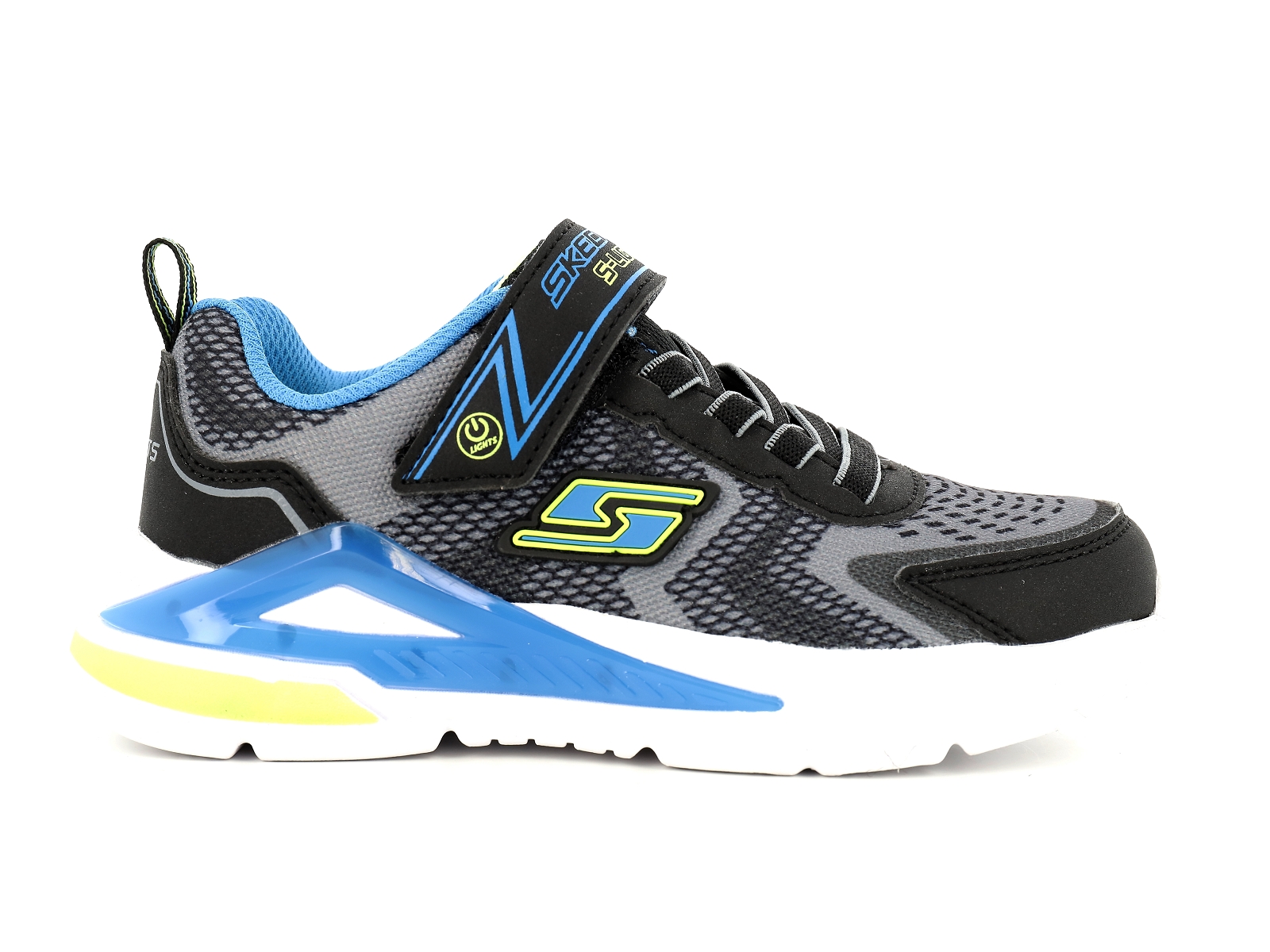 Skechers-401660L Matières combinées Noir-Bleu