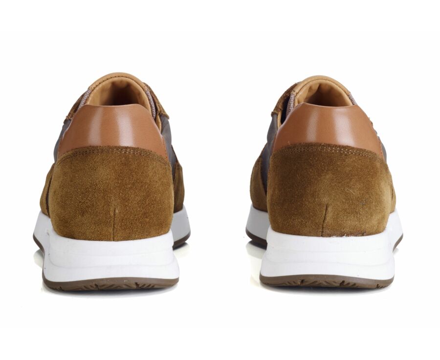 Sneakers homme velours Chamois et Kaki - NIRRANDA