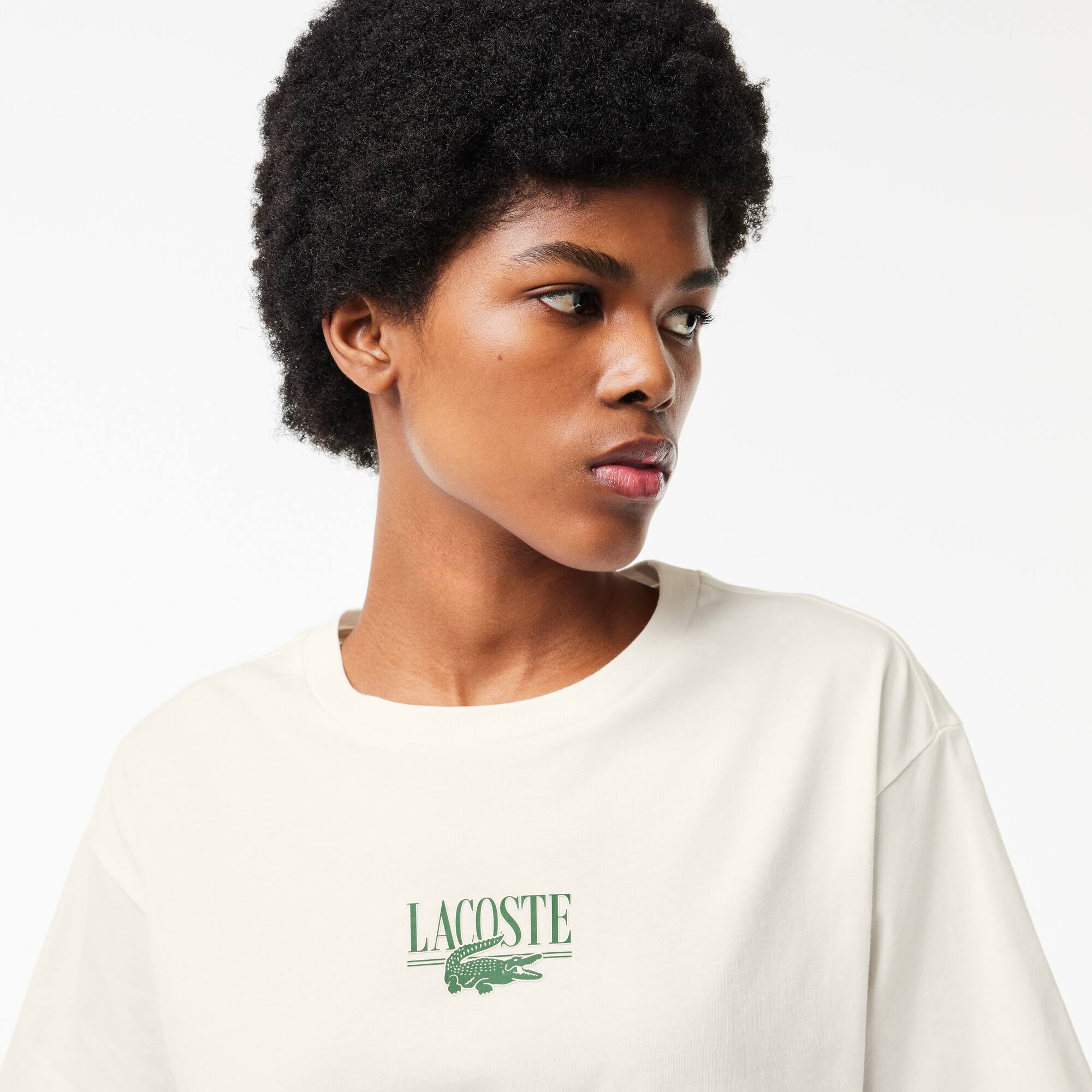 T-shirt en jersey de coton imprimé Lacoste T-Shirts - Blanc - Lacoste - Femme