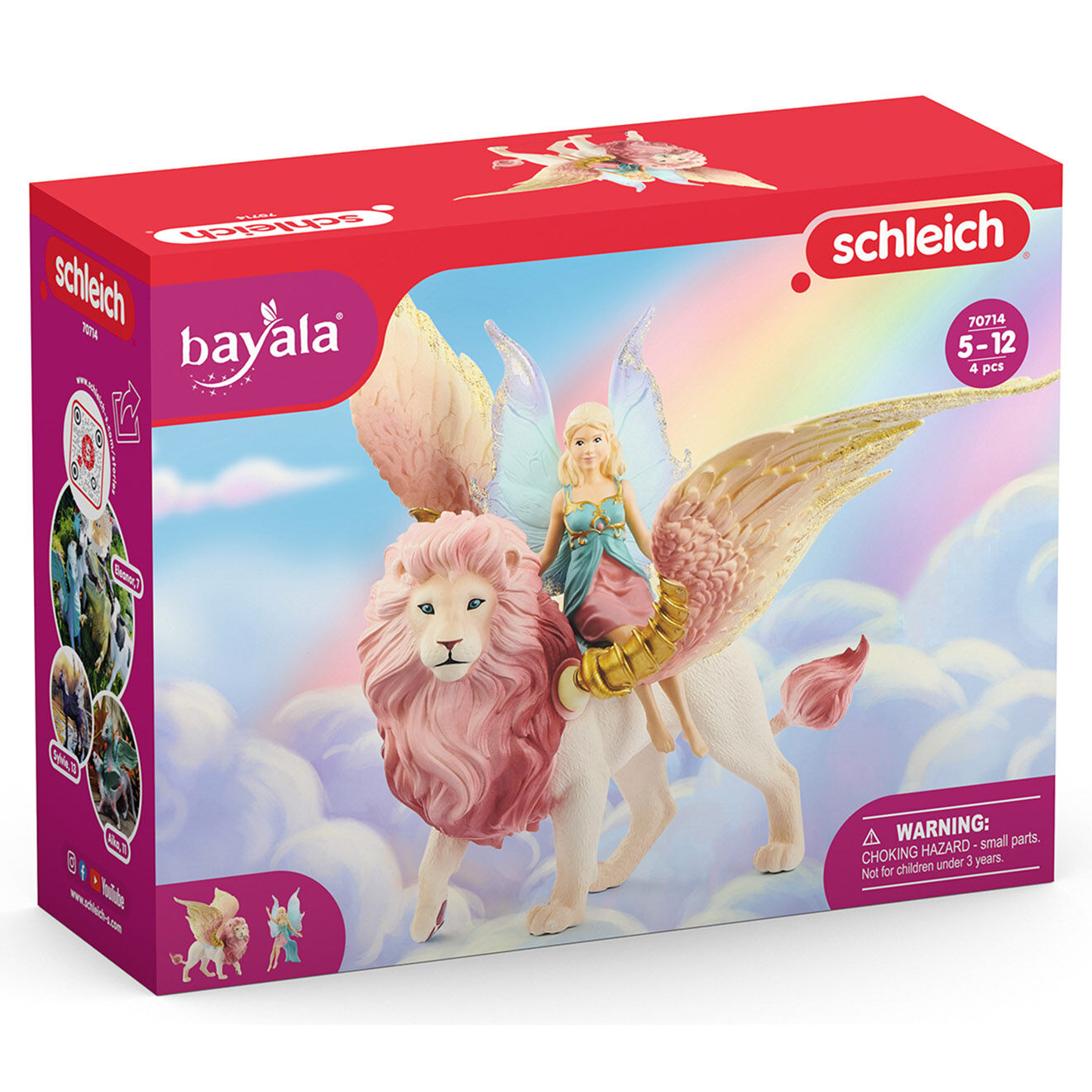 Schleich Elfe à dos de lion ailé multicolore