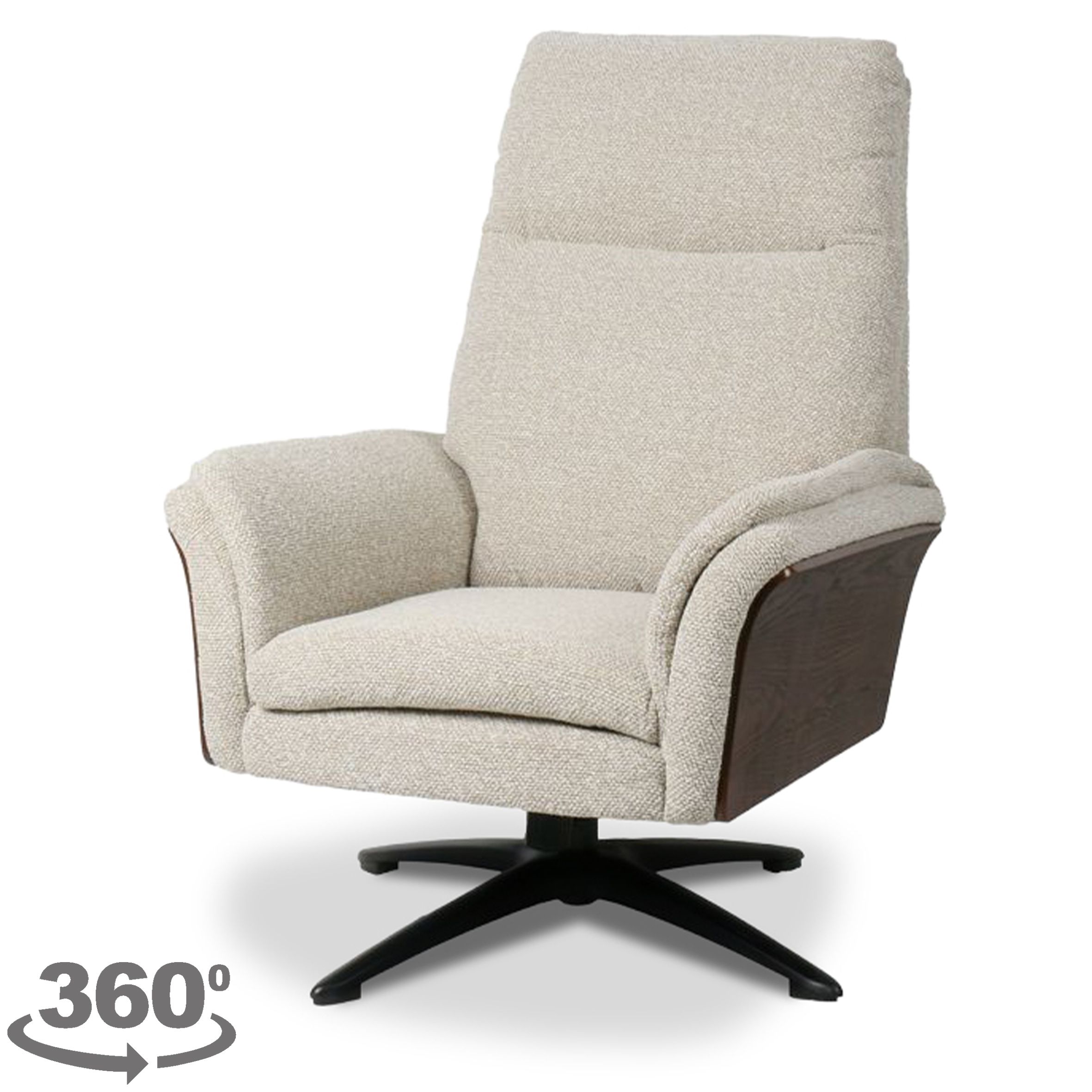 Relaxfauteuil met hocker Naturel DA-89.004 Zenza B76 x D91 x H109 cm