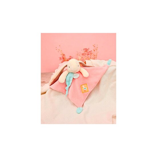 Doudou plat Lapin ciboulette   Rose        27 cm   de               Doudou et Compagnie