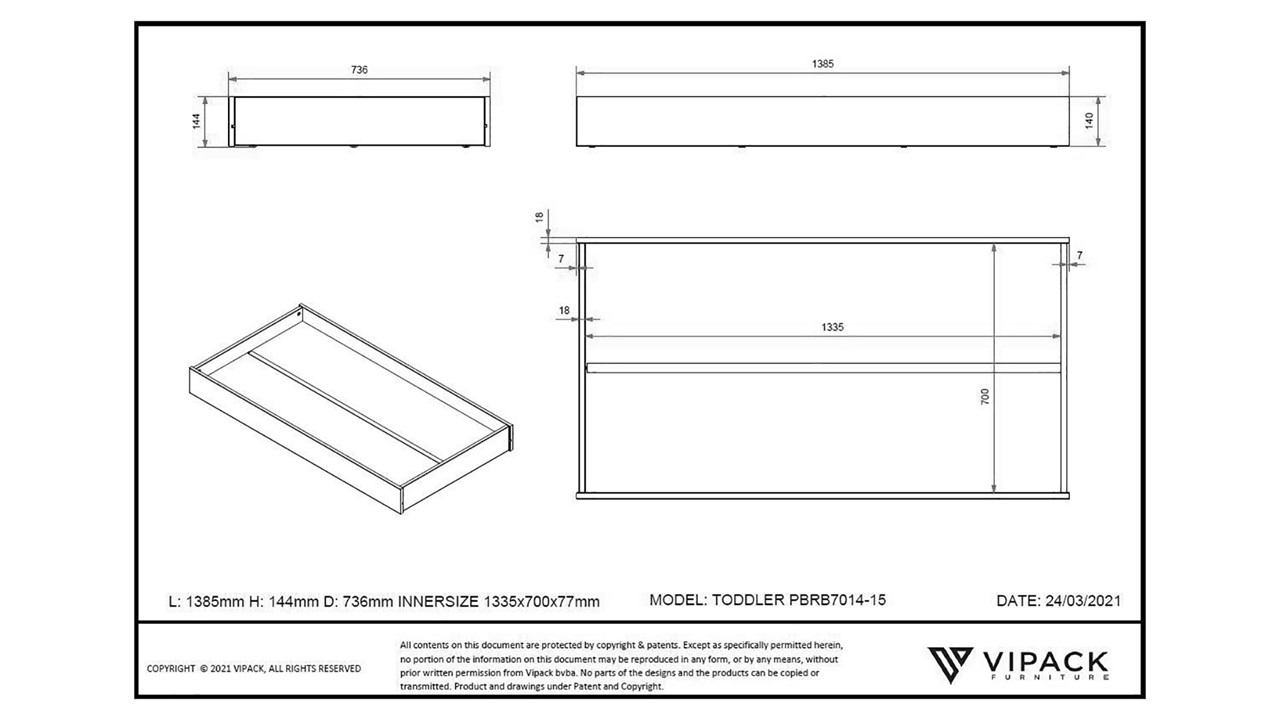 Bedlade peuterbed wit