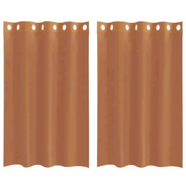 vidaXL Cortinas de Voile com Ilhós 2 Peças Terracota - 3550544636