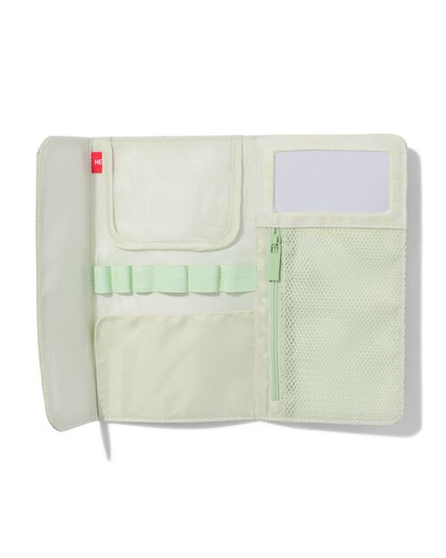 trousse pour pinceaux de maquillage vert