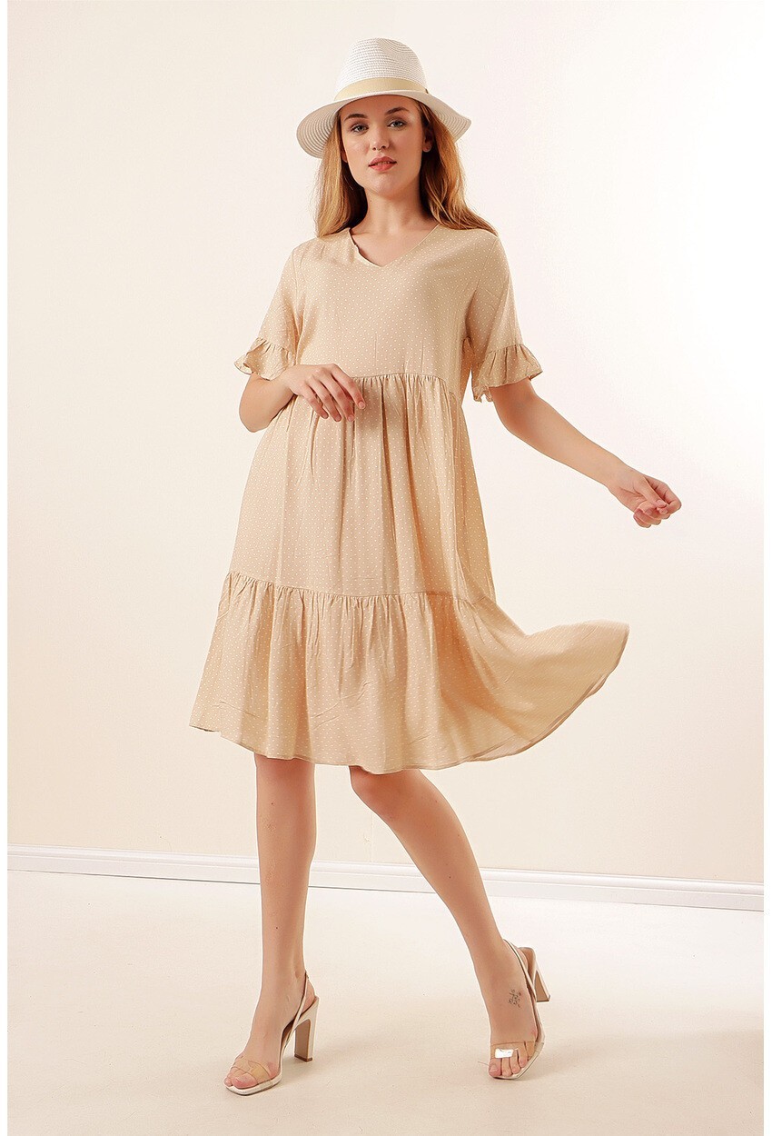 MT Clothes P-ROBCOL_V - Robe Col V à Pois