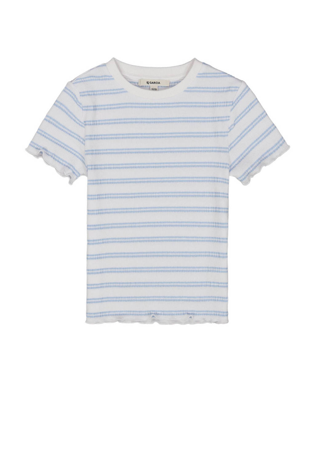 Garcia gestreept T-shirt wit/blauw