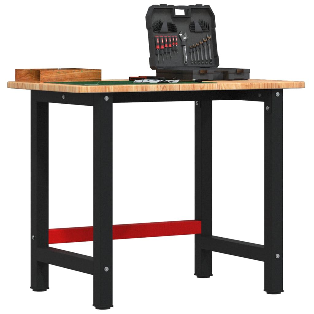 vidaXL Werktafel lichtbruin 100x60x81,5 cm massief eikenhout