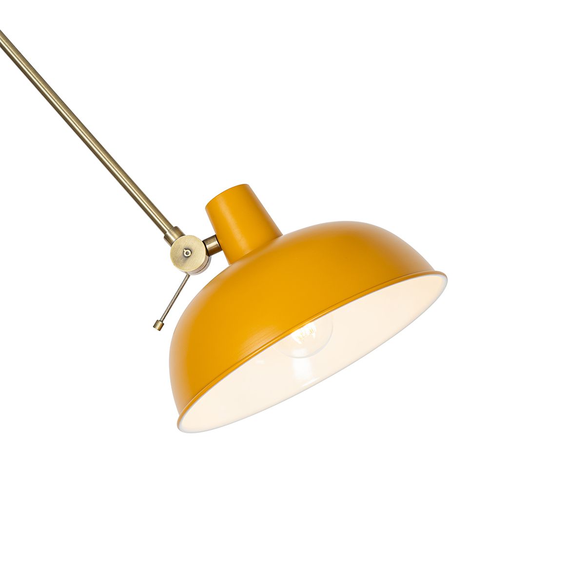 Retro plafondlamp geel met brons - Milou
