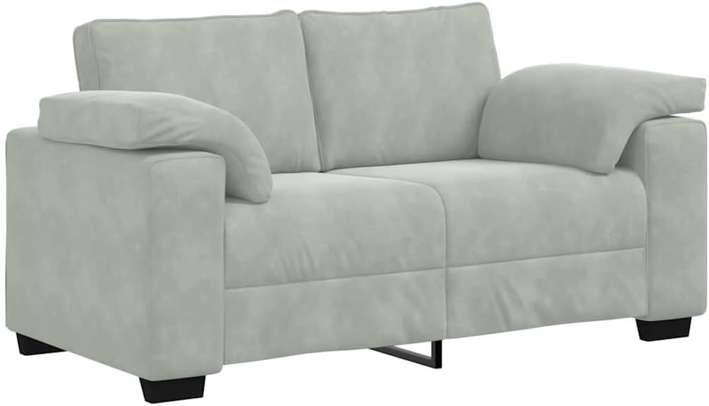 vidaXL Zweisitzer-Sofa Hellgrau 120 cm Samt, 2-Sitzer-Sofa, Couch, Wohnzimmer-Sitzmöbel, Sofa, gepolstertes Sofa