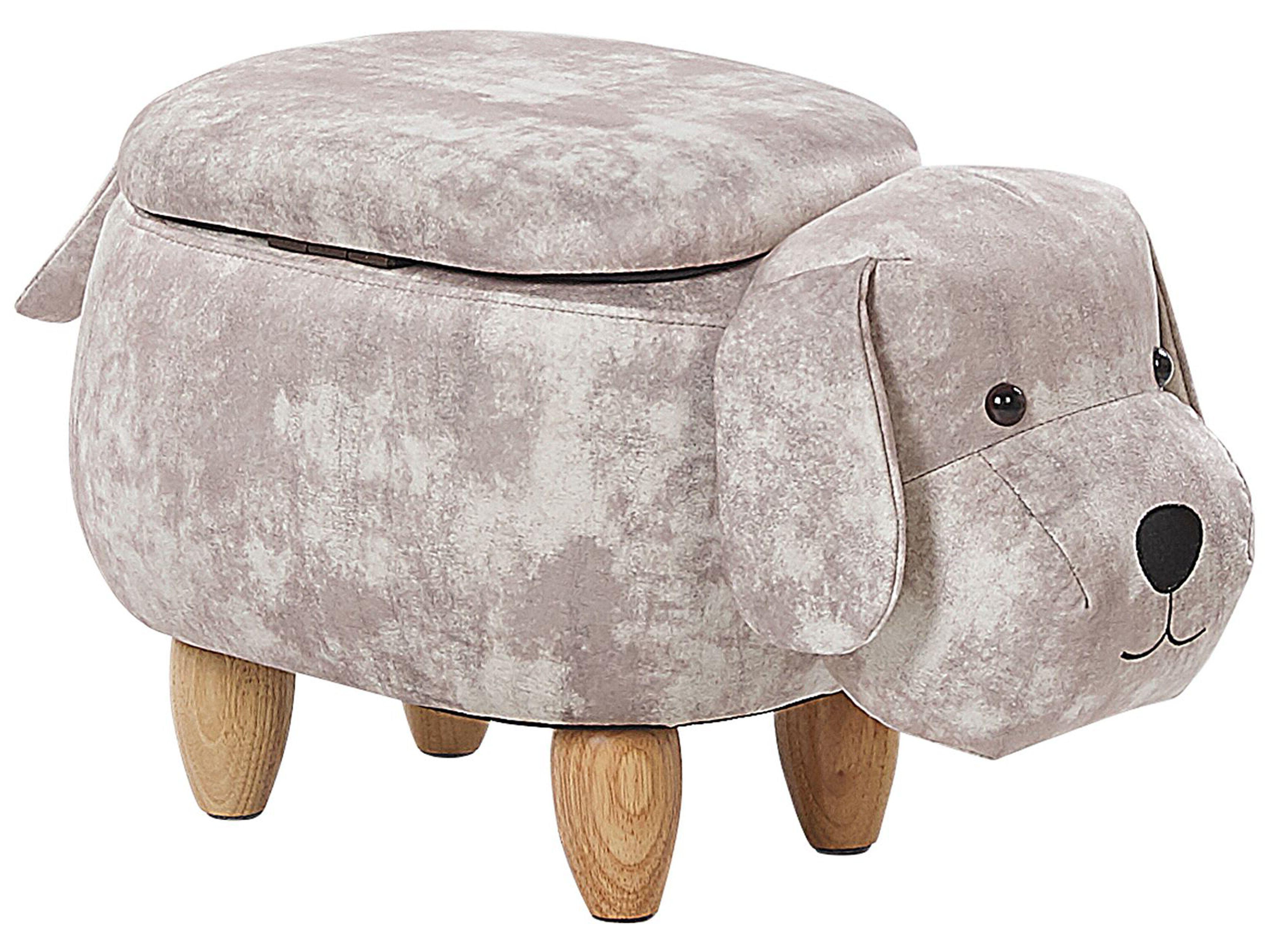 Dierenpoef met opbergruimte DOGGY Fluweel Beige Hond