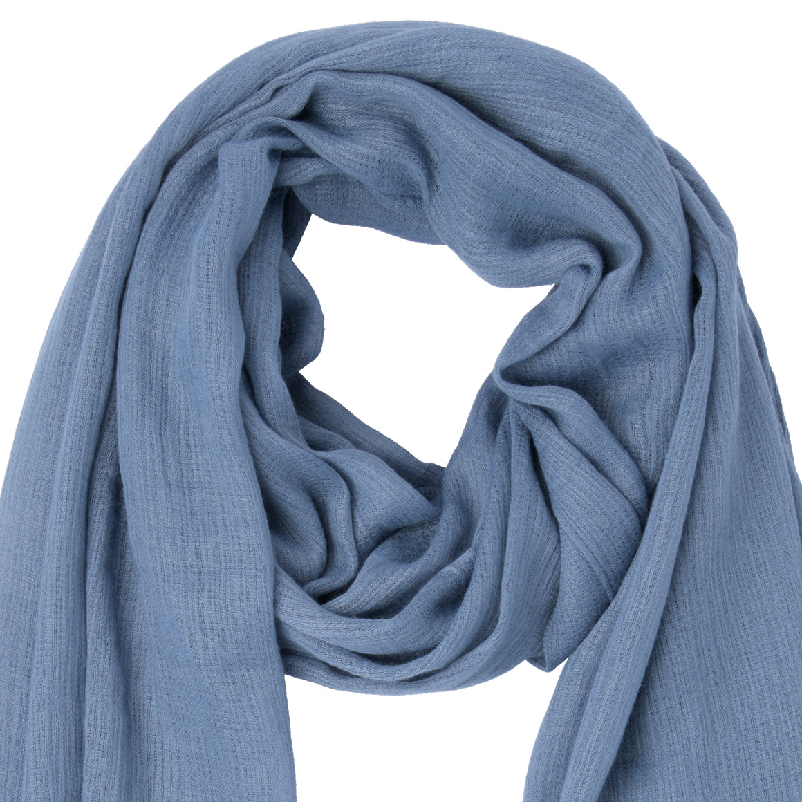 Gina Benotti Damen Tuch mit bunten Tasseln blau