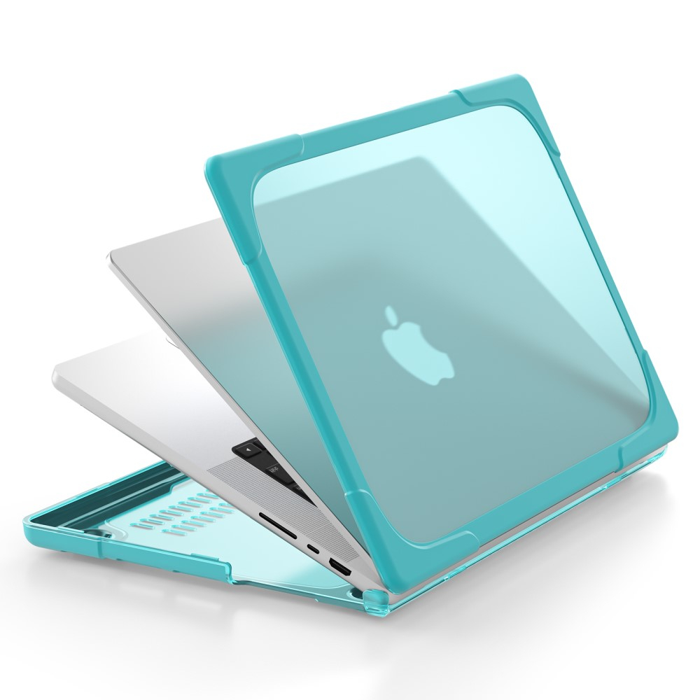 MacBook Pro 14'' (2025/2024/2023/2021) Hard Case Hülle Schutzabdeckung Stossschutz mit Standfuss - Hellblau