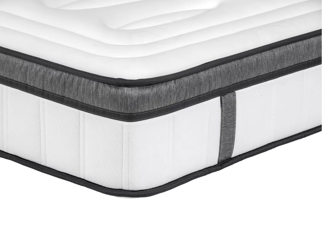 Ensemble 160 x 200 cm sommier coffre naturel clair + matelas hybride ressorts ensachés 7 zones et mémoire de forme ép.30cm - OLIANE de YSMÉE