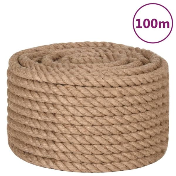 vidaXL Jutetau 100 m lang 16 mm tykk