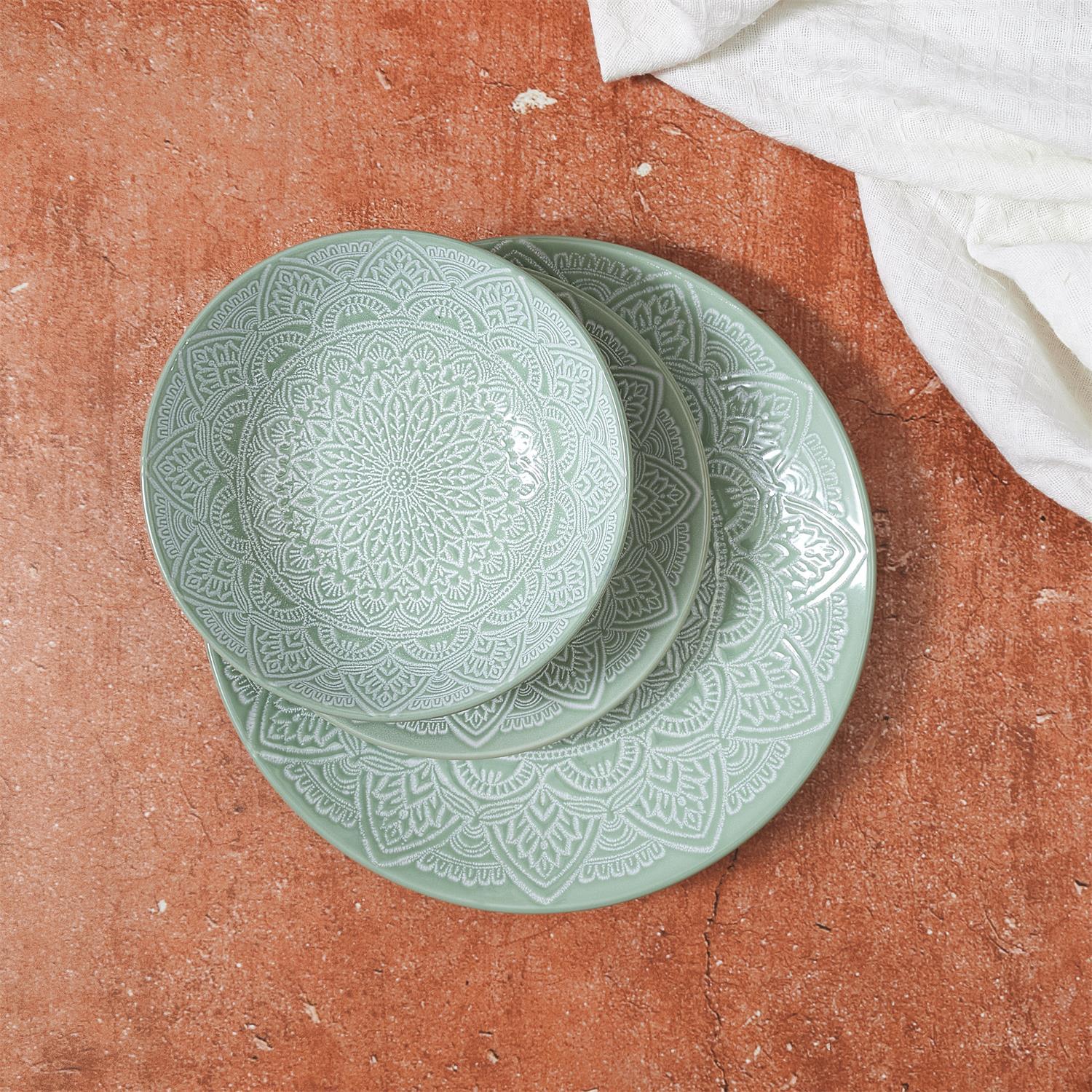 ASSIETTE SAHARA VERT D.27CM