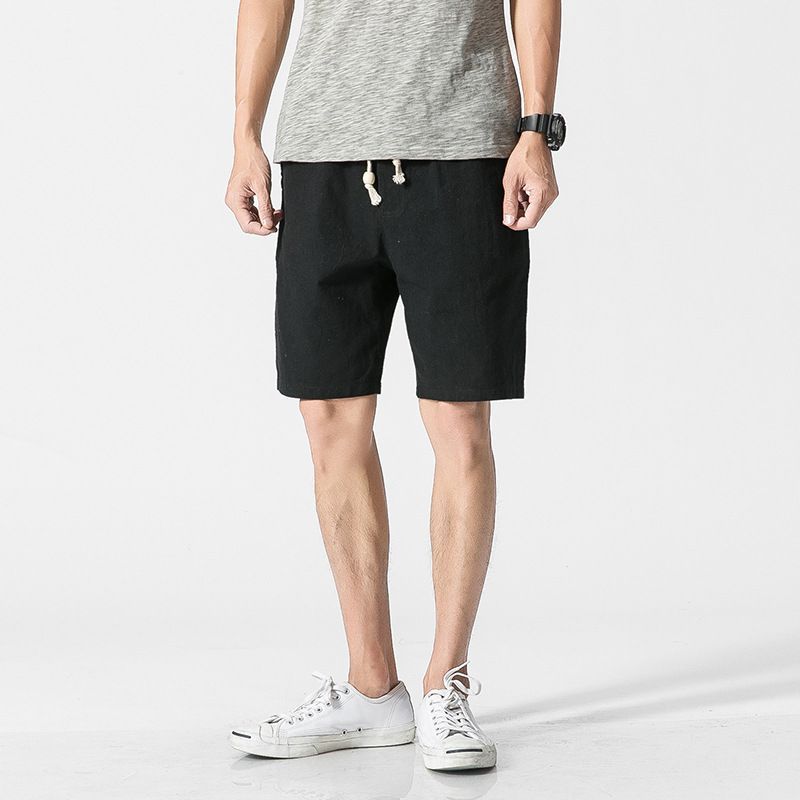 Ninine - Effen shorts met trekkoordtaille en rechte pijpen