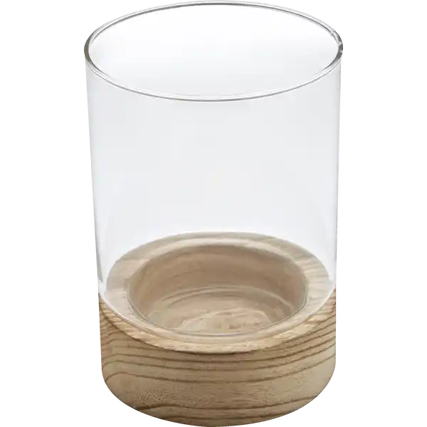 Glaswindlicht mit Holz klein