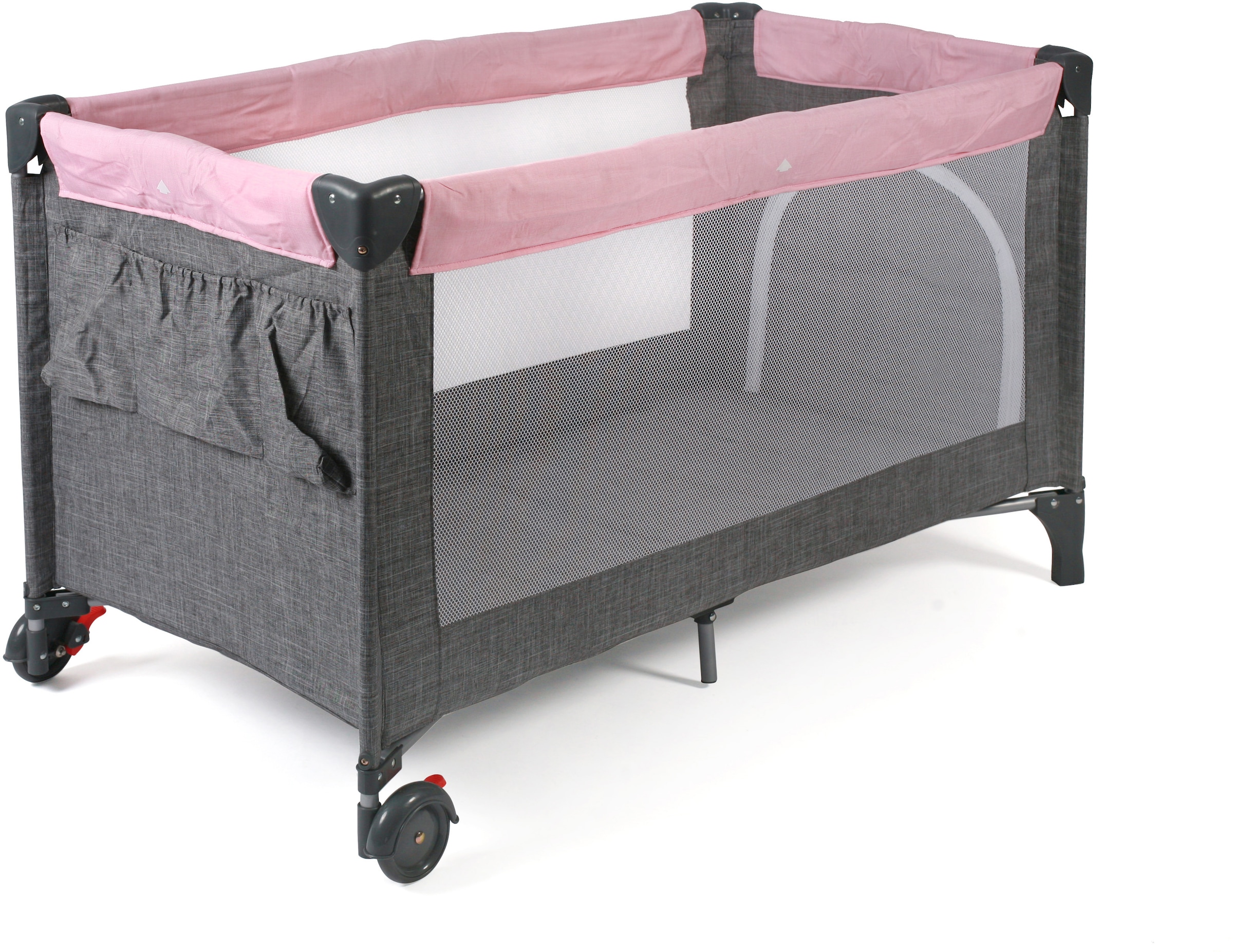 CHIC4BABY Baby-Reisebett »Luxus, Melange Rosa« inkl. Transporttasche