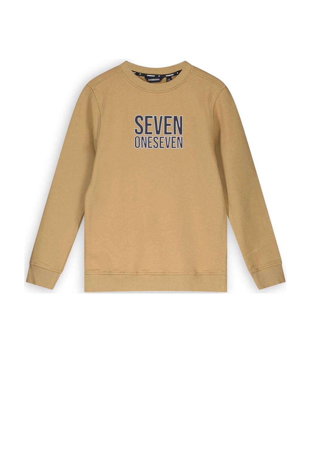 SEVENONESEVEN sweater met printopdruk zand