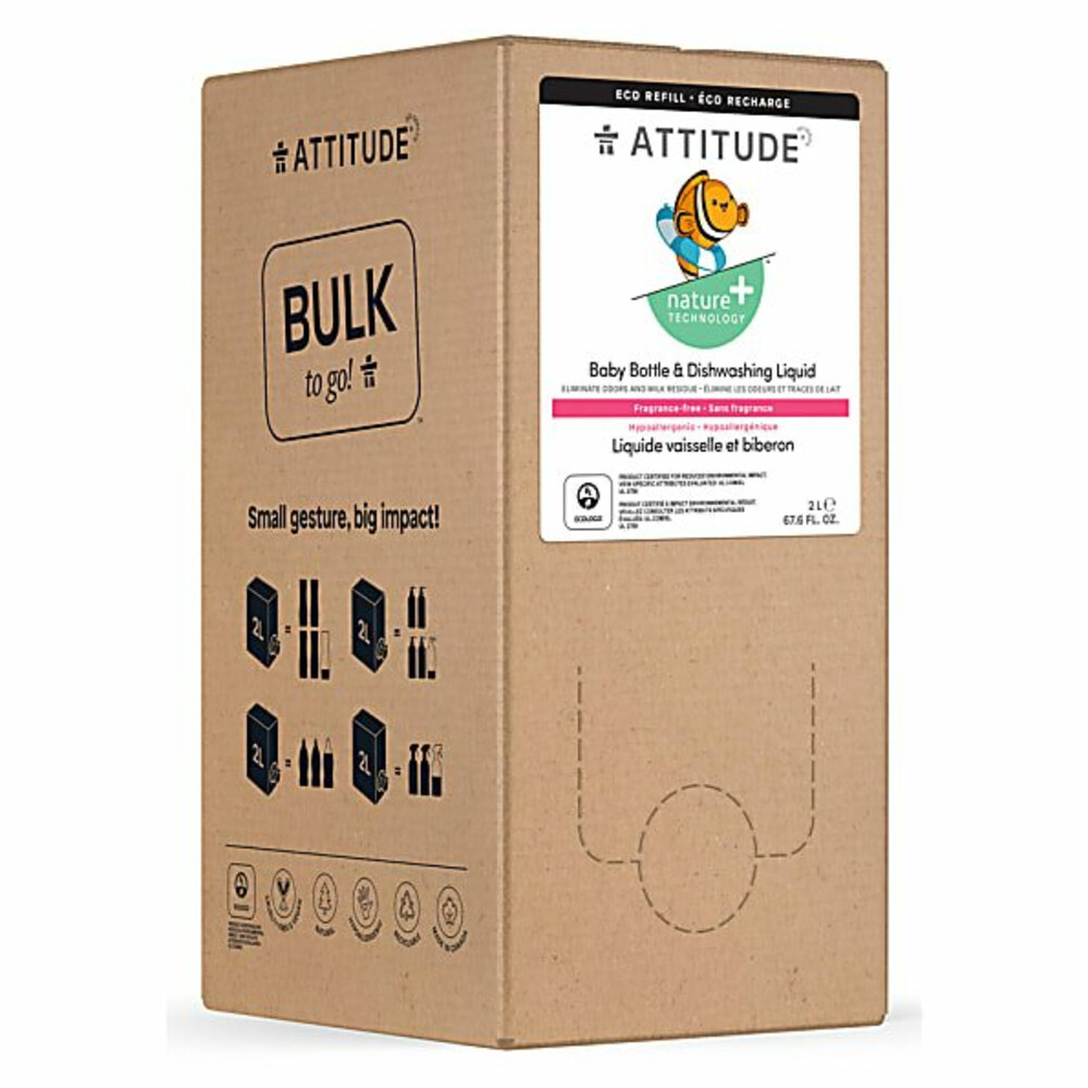 Attitude Vloeibaar Afwasmiddel Baby Parfumvrij2 liter