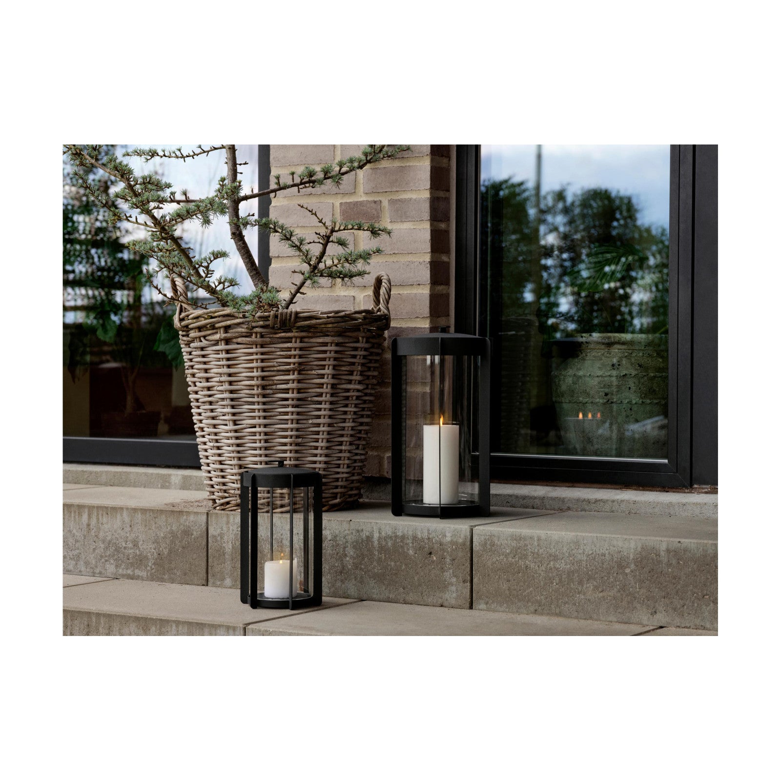 Laterne Firefly L 35 cm, Schwarz