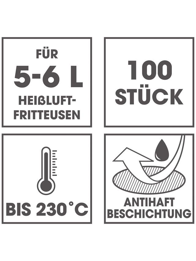 Backpapier-Schalen für Heißluft-Fritteusen