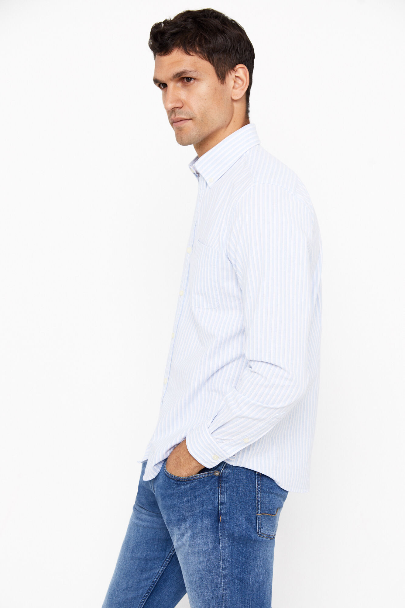 camisa oxford listrada