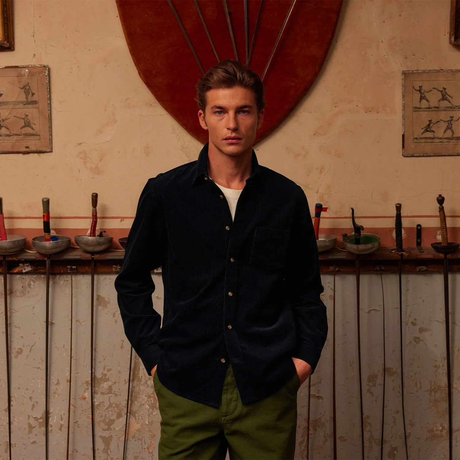 Dark Navy Velvet Shirt